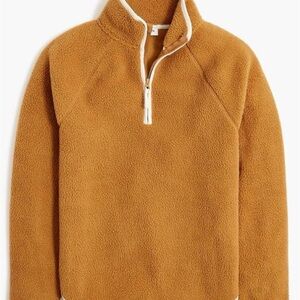 J. Crew Women’s Sherpa half zip tunic pullover, Pack Brown, Size L